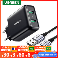 Ugreen ładowarka USB szybkie ładowanie 3.0 36W szybka ładowarka Adapter QC3.0 ładowarki do telefonów komórkowych dla iPhone Samsung Xiaomi Redmi ładowarka 1